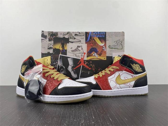 Jordan 1 Mid XQ White Black Sport Red DV0576- Refined 3694