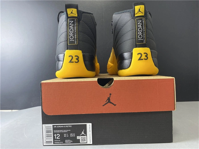 Tailored Jordan 12 Retro Black University Gold 130690- 4153