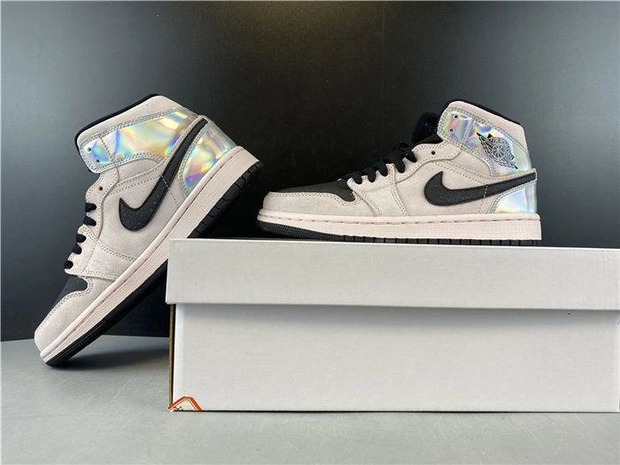 Jordan1 Mid Dirty Powder Iridescent BQ6472- ComfortFit 3746