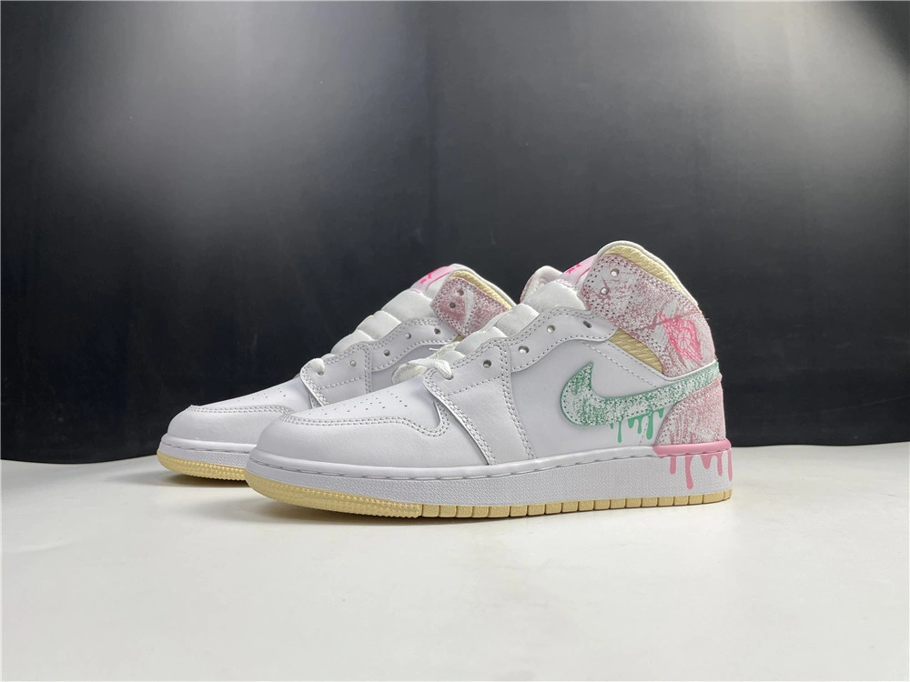 Jordan1 Mid Paint Drip DD1666- Youthful 3729