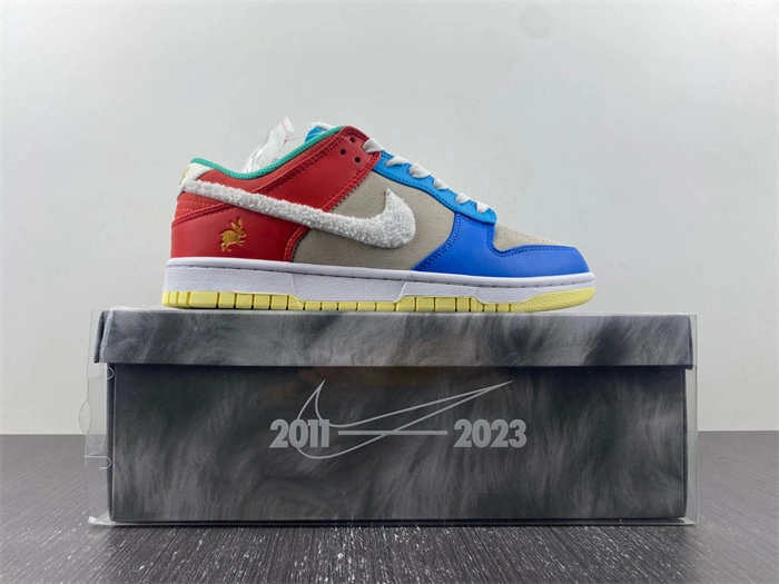 WaterResistant Nike Dunk Low Retro PRM Year of the Rabbit Blue Orange Cream FD4203- 4636