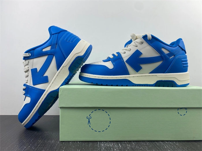 FastDry OFF-WHITE Out Of Office OOO Low Tops White Blue OMIA189F22LEA 3114
